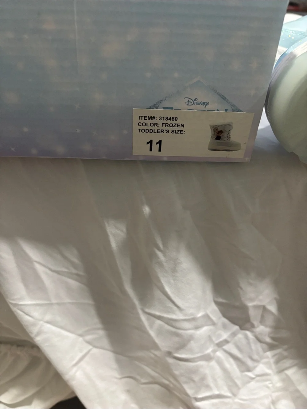 NWT Disney Light Blue Holographic Frozen Girls Winter Boots Size 11